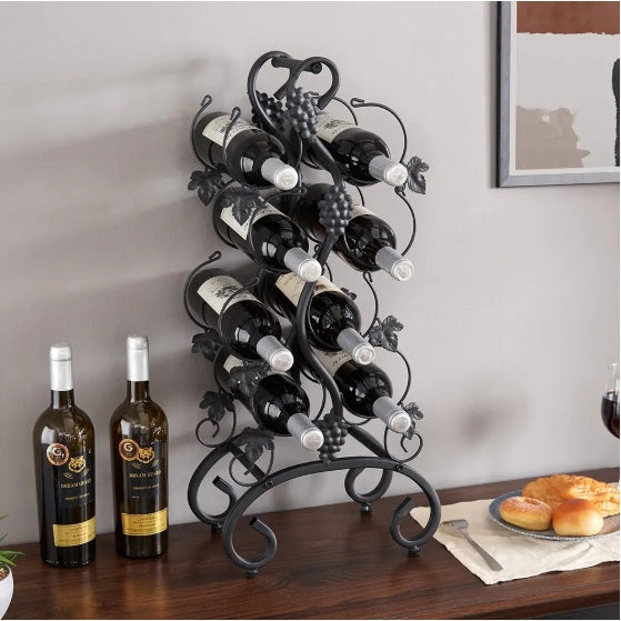 8-Bottle Freestanding Metal Wine Rack
