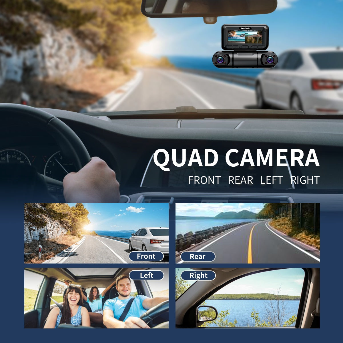 Hainatech 360° 4-Kanal Dashcam mit GPS