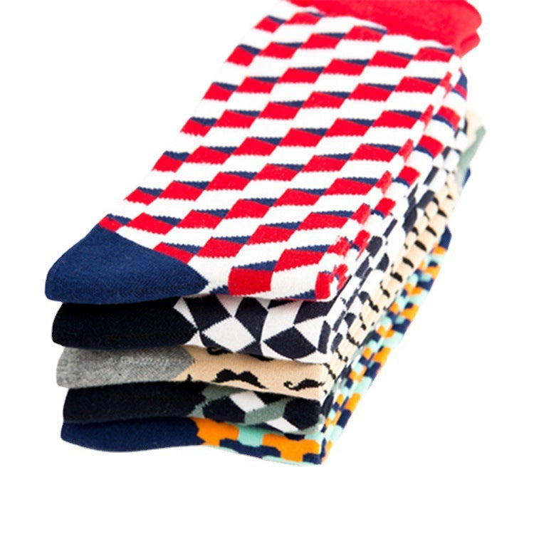 Chaussettes mi-mollet décontractées en coton pour hommes
