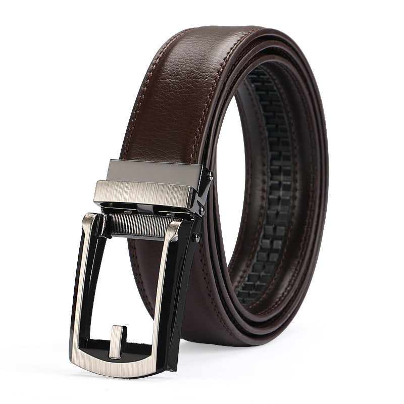 Men’s Auto Buckle Cowhide Dress Belt