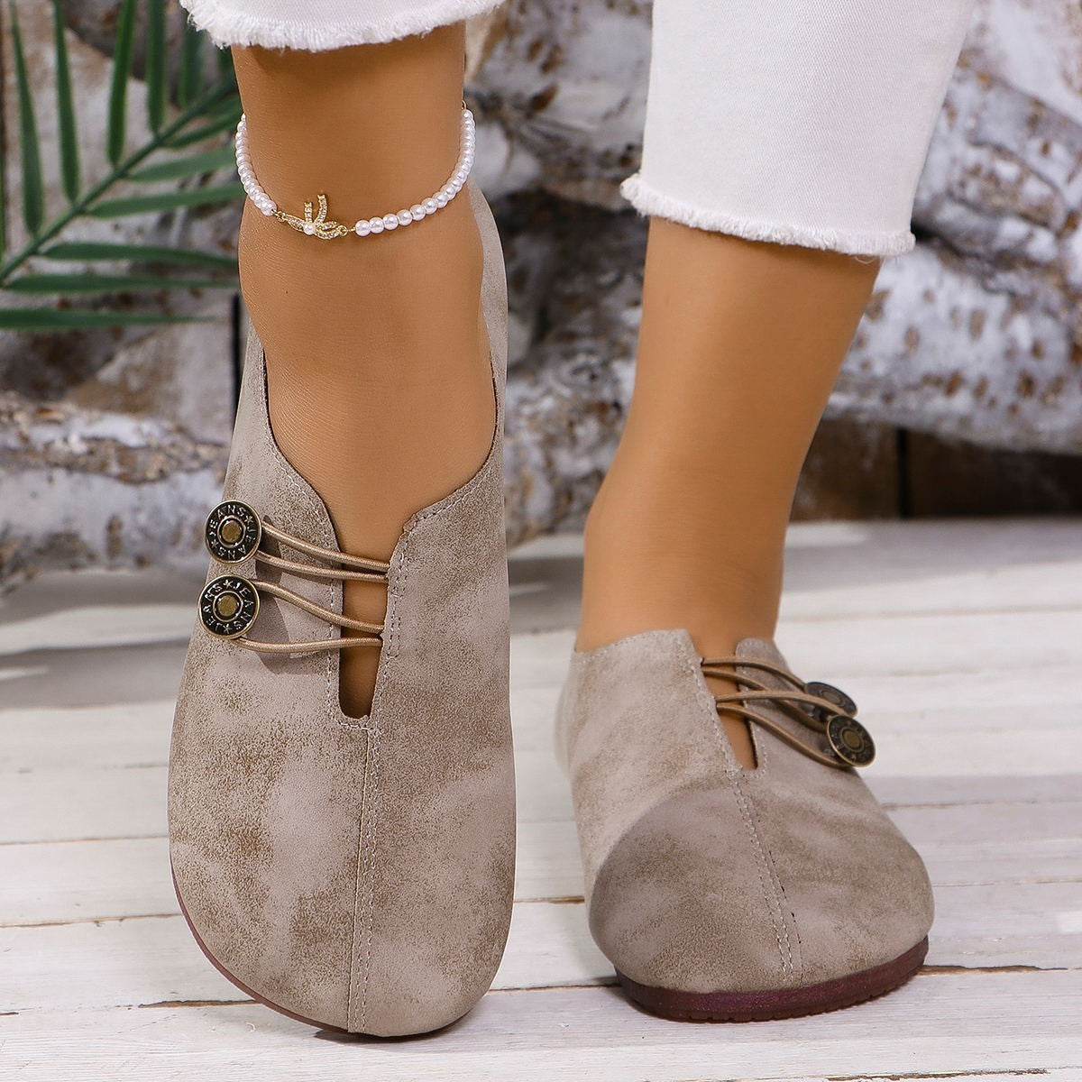 Women’s Square Toe Slip-On Flat Sandals
