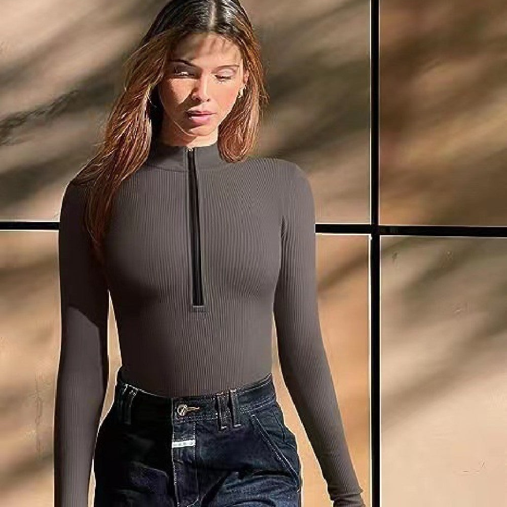 Slim Fit Zipper Jumpsuit Romper