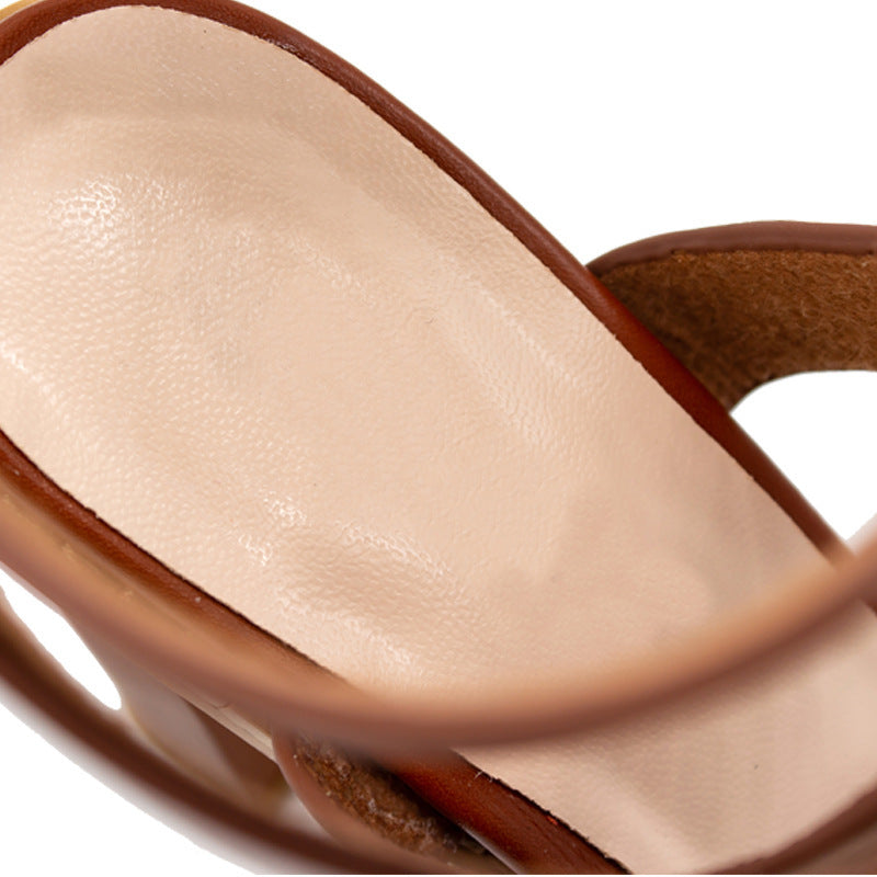 Chunky Heel Plus-Size Sandals Women