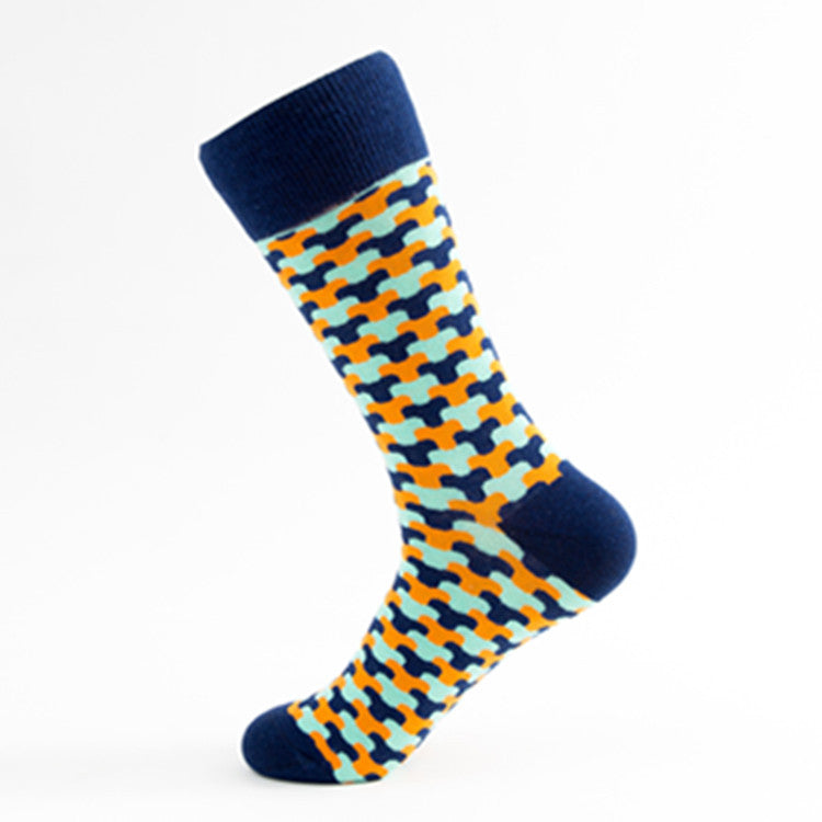 Chaussettes mi-mollet décontractées en coton pour hommes