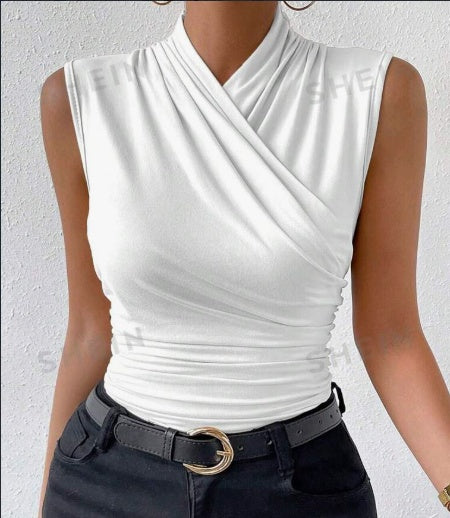 Crisscross Pleated Tank – Women