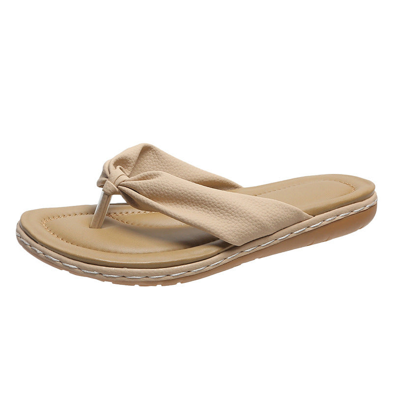 Bow Clip Toe Flat Summer Sandals