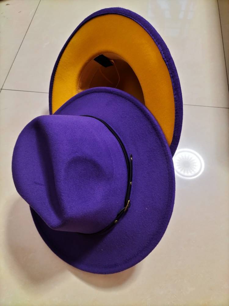 Woolen Fedora Flat Brim Jazz Hat