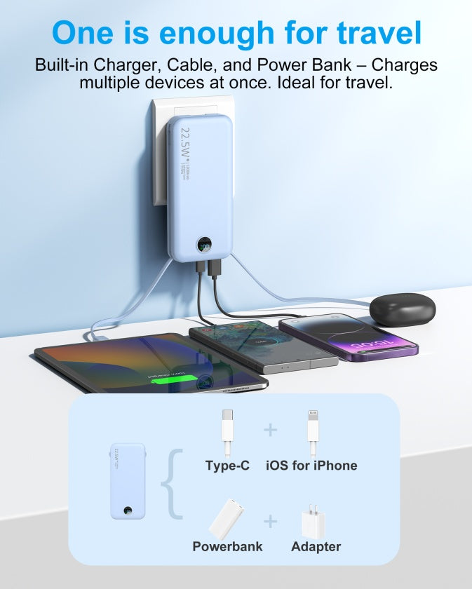 Dual-Wire-Powerbank mit AC-Buchse