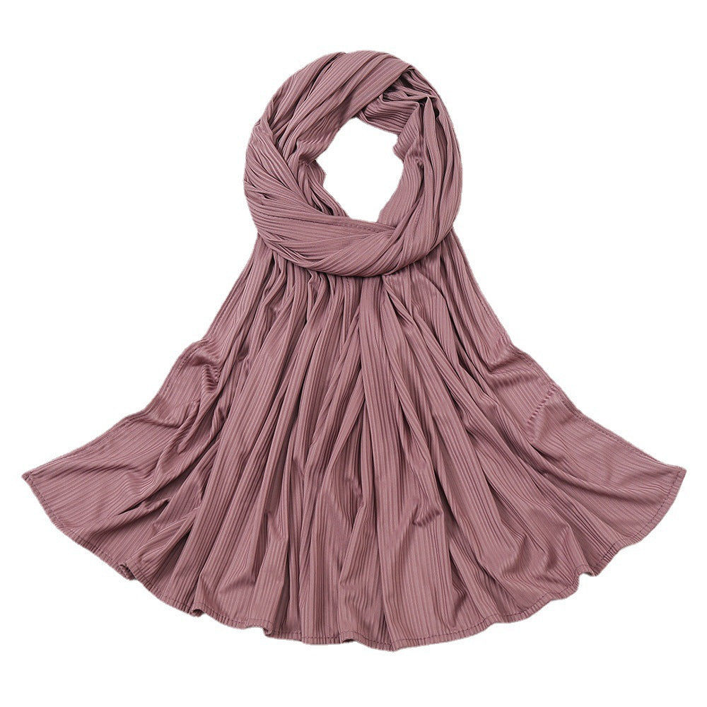 Striped Cotton Knit Scarf for Women