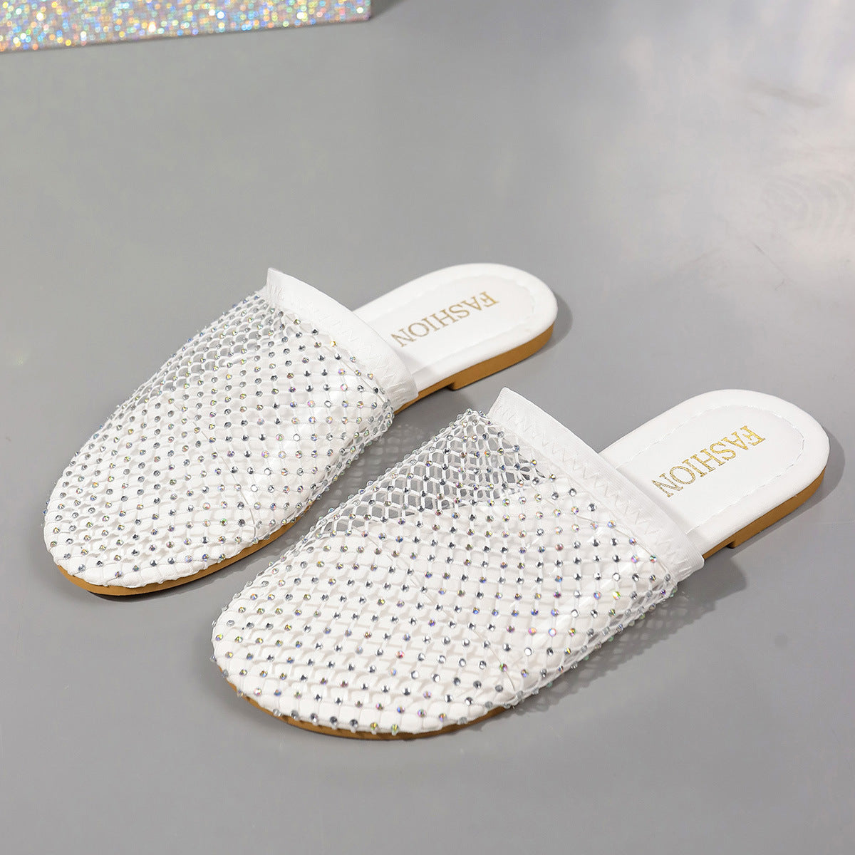 Transparent Rhinestone Hollow Sandals Women