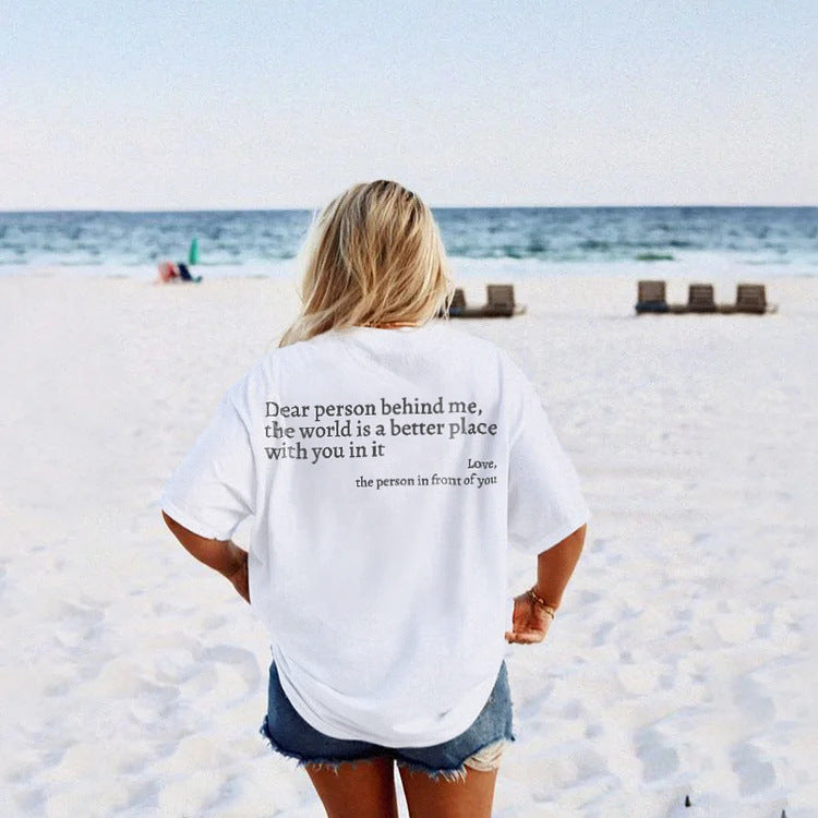 Women’s Letter Print Slogan Tee