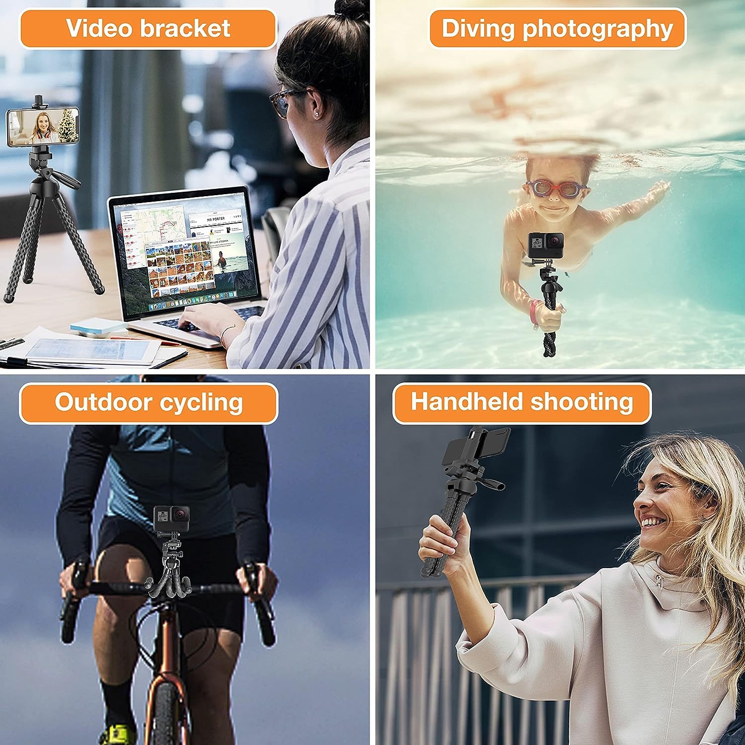 Flexibler Selfie-Stick mit Stativ für Telefone