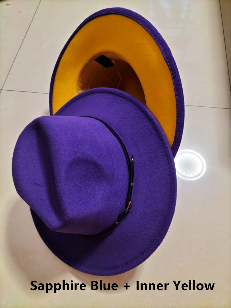 Woolen Fedora Flat Brim Jazz Hat