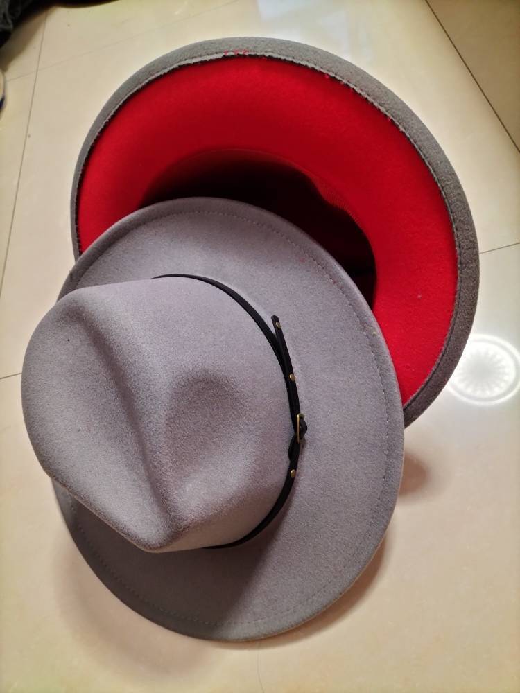 Woolen Fedora Flat Brim Jazz Hat