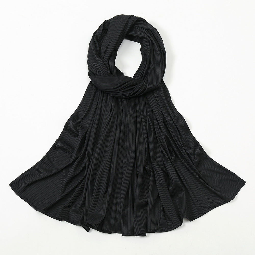Striped Cotton Knit Scarf for Women