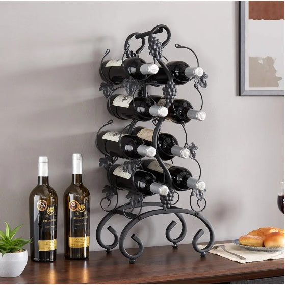 8-Bottle Freestanding Metal Wine Rack