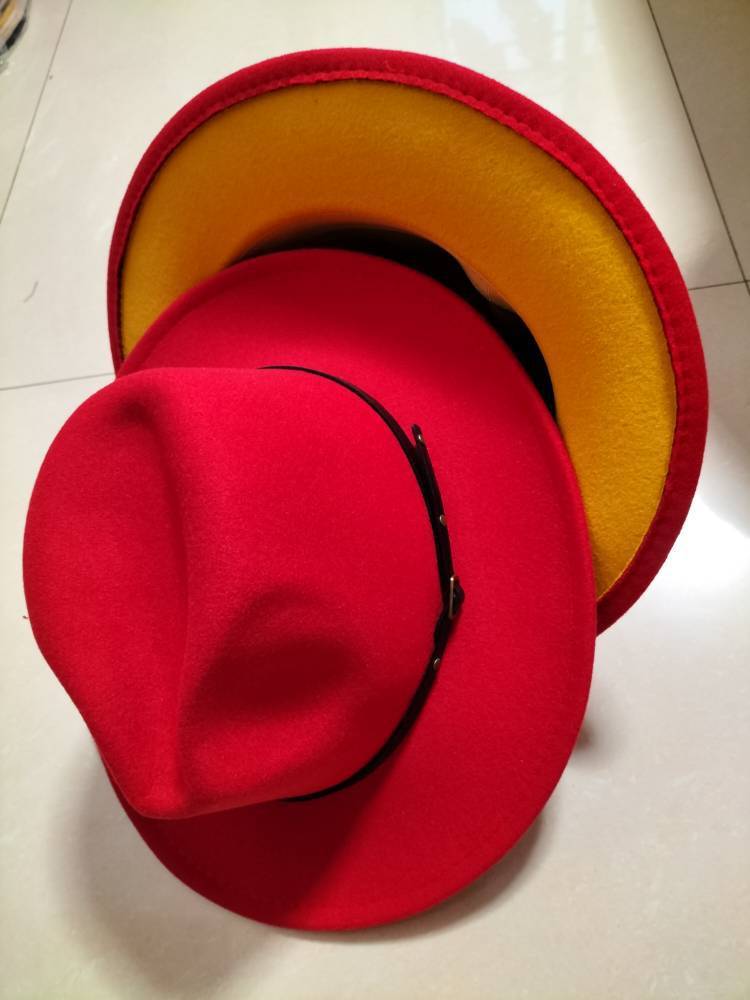 Woolen Fedora Flat Brim Jazz Hat