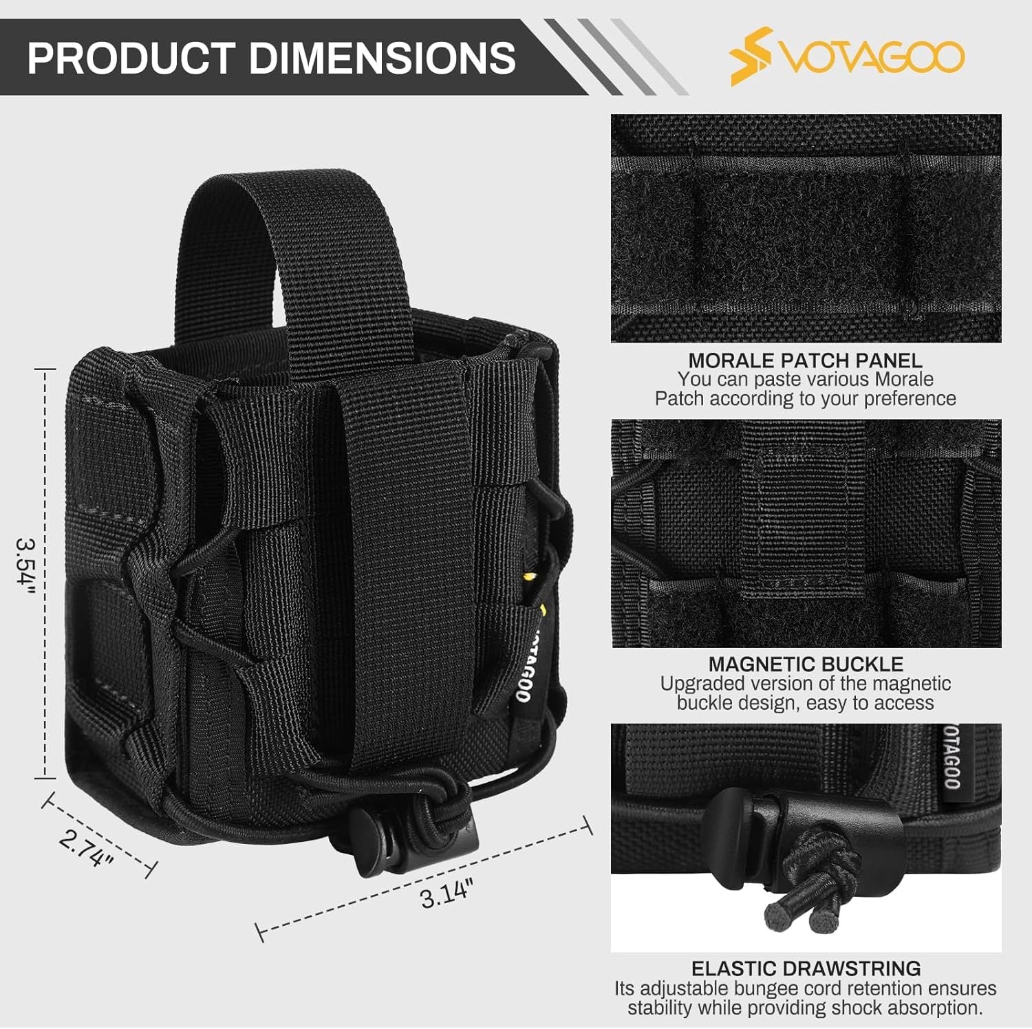 Doppelte MOLLE-Taktiktasche mit Handschellen