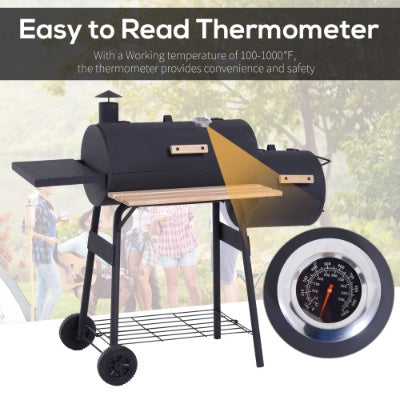 Outsunny 48" Charcoal Grill & Smoker Combo