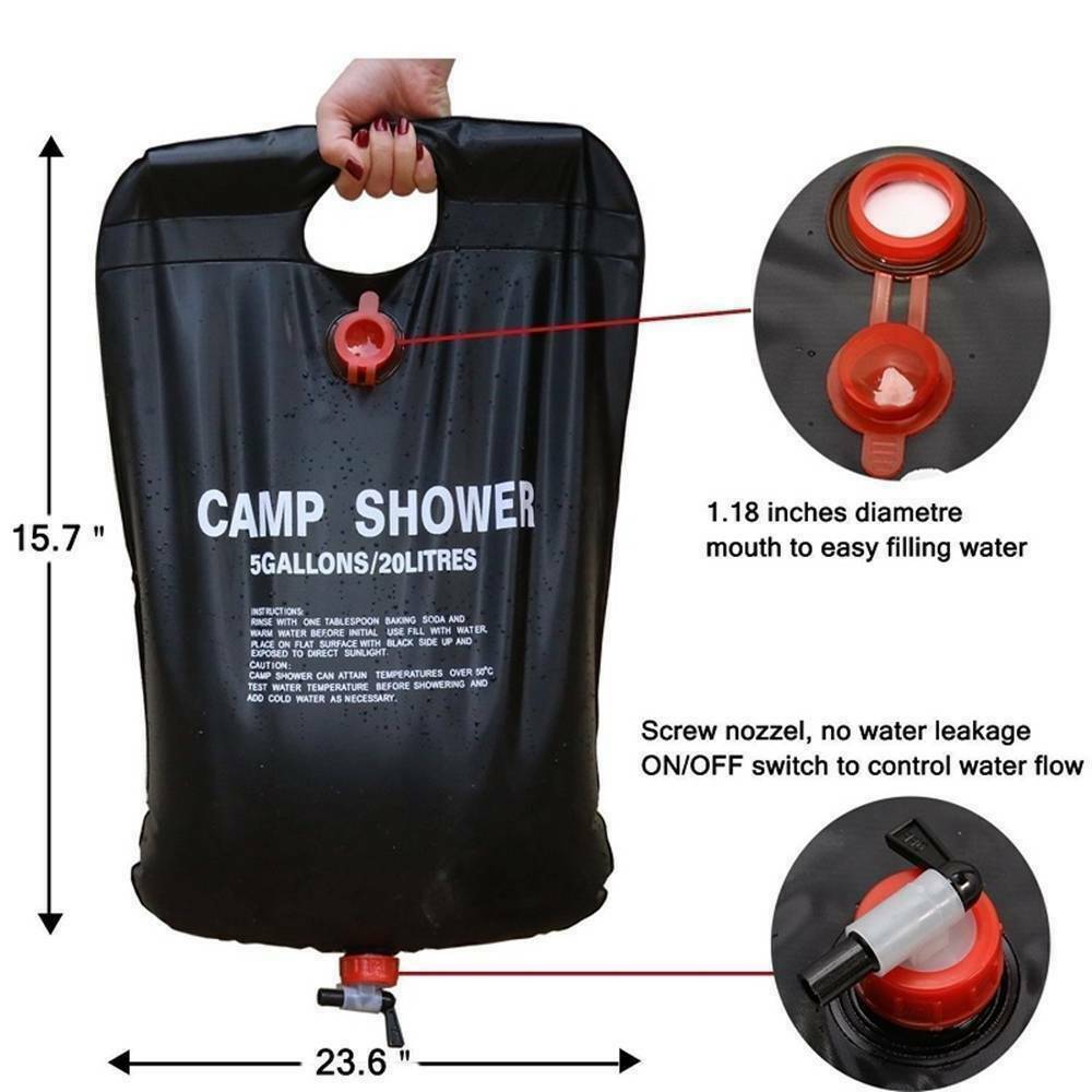 Tragbare Solar-Camping-Duschtasche, 20 l