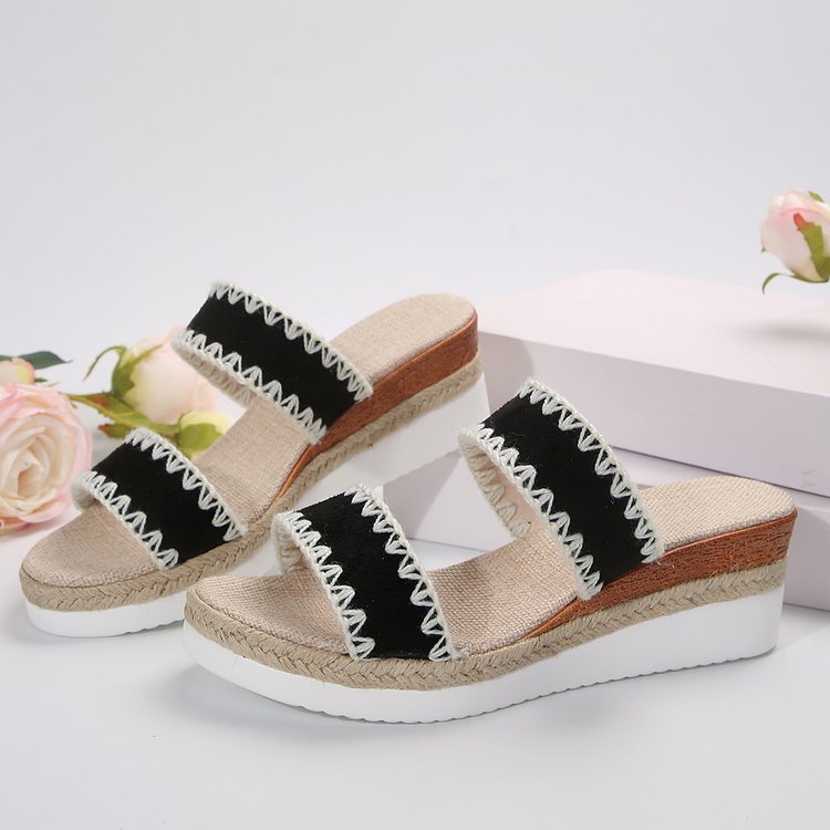 Hemp Rope Woven Wedge Sandals Women
