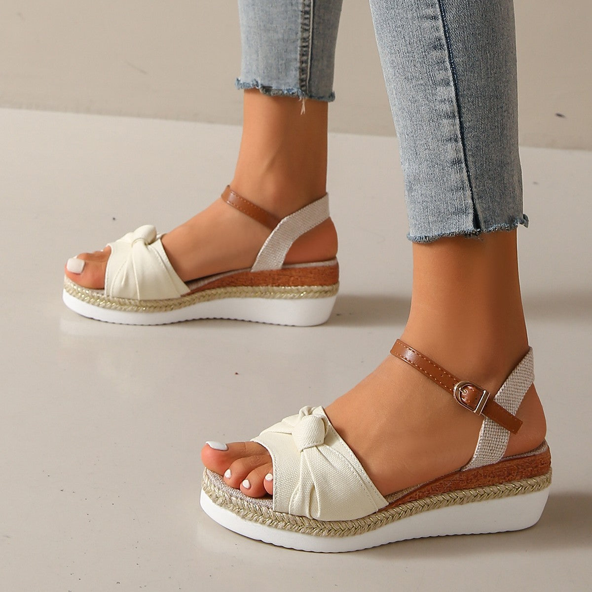 Bowknot Rope Buckle Sandals