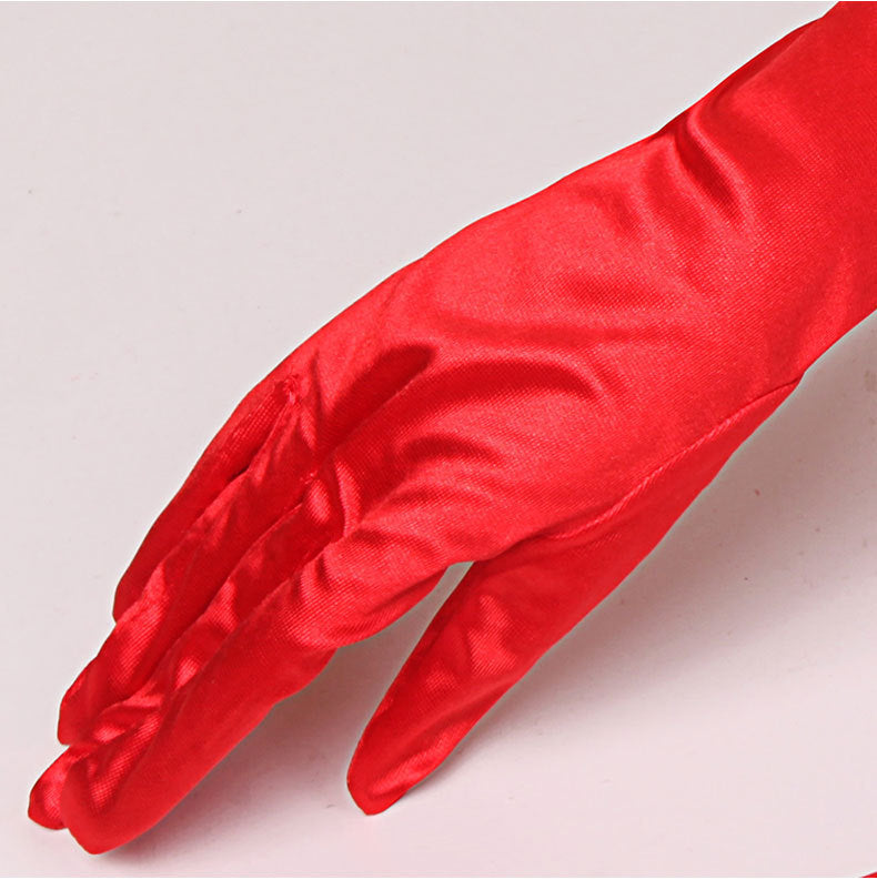 Perlenbesetzte Satin-Brauthandschuhe