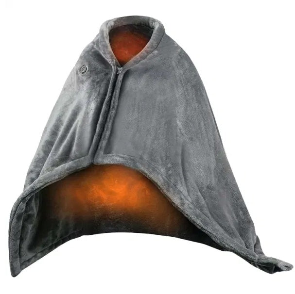 USB Heated Blanket Poncho Wrap 59x31 in