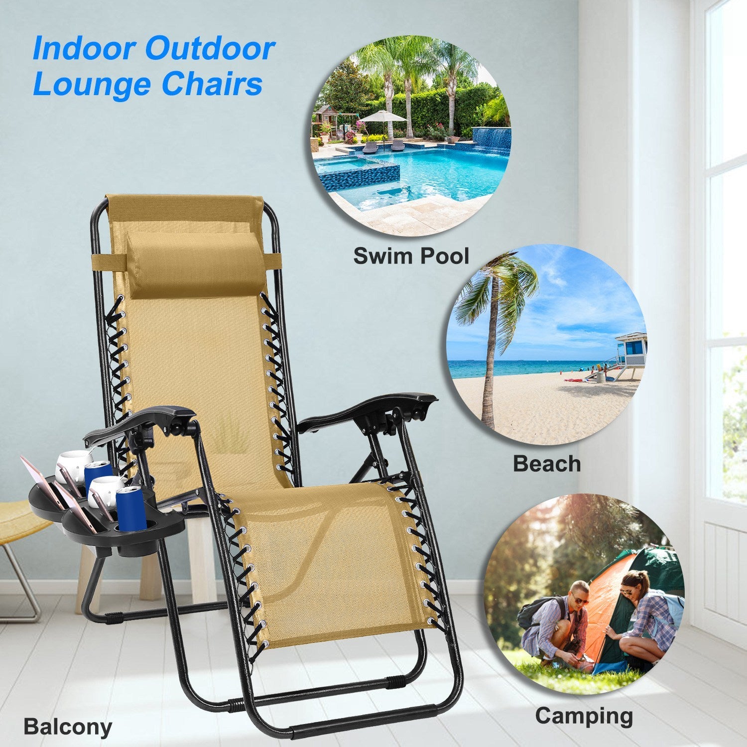 2-Pack Zero Gravity Lounge Chairs