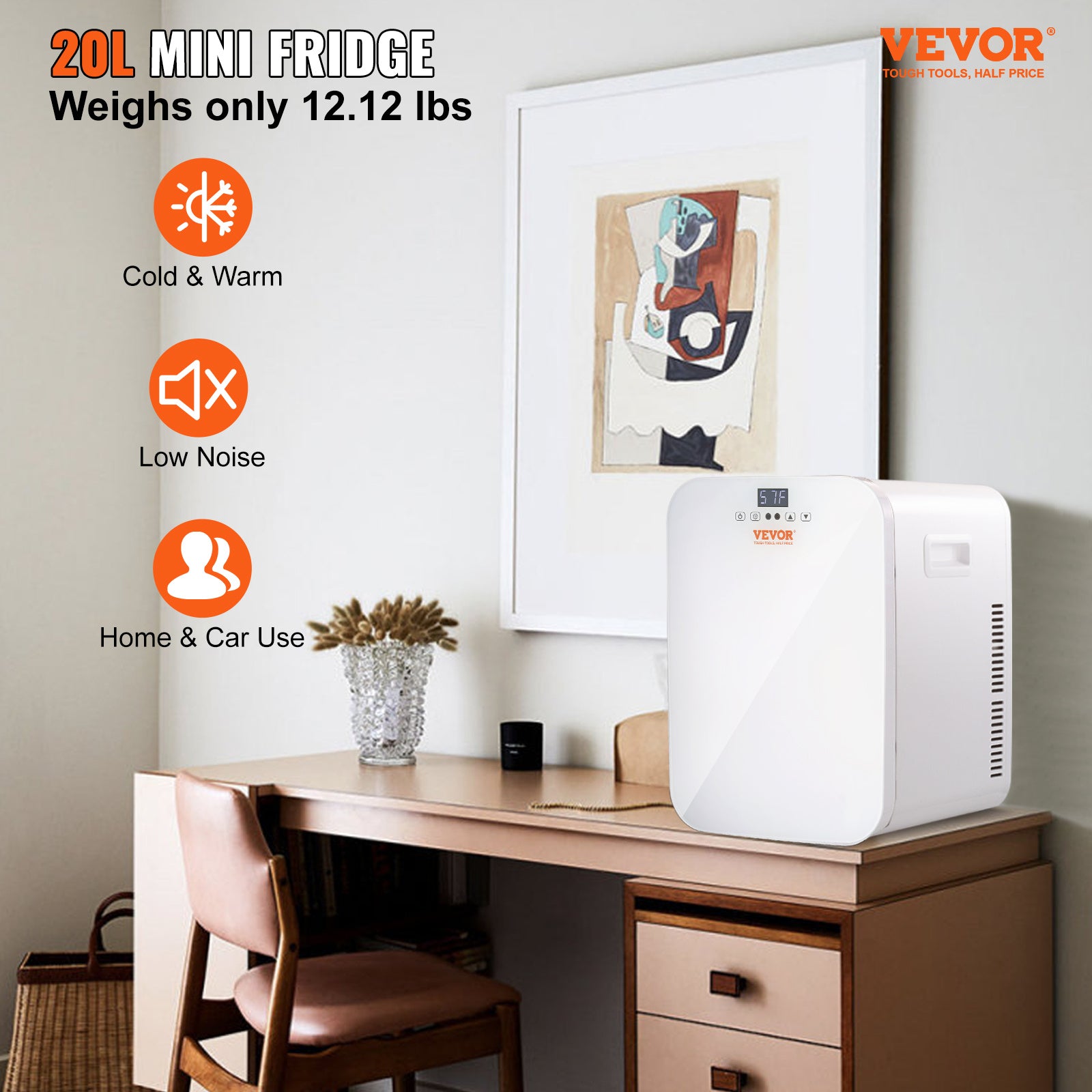 VEVOR 20L Skincare Mini Fridge White