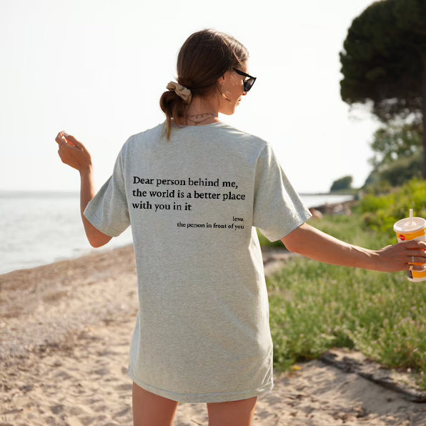 Women’s Letter Print Slogan Tee