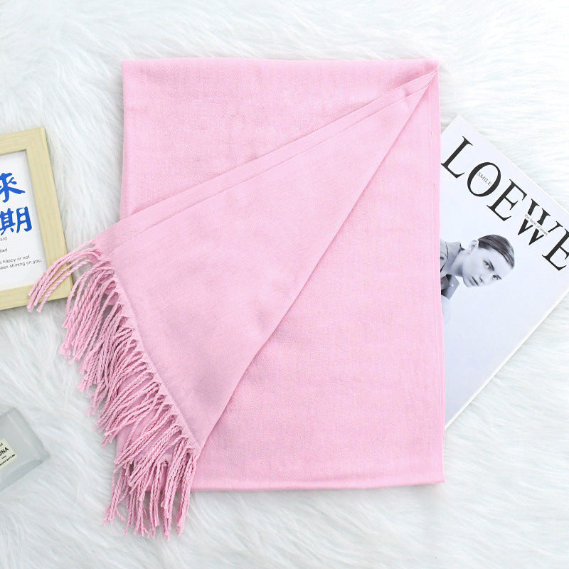 Annual Warm Cashmere Tassel Scarf