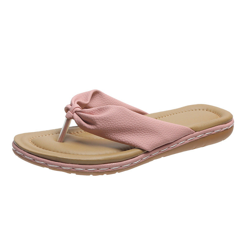 Bow Clip Toe Flat Summer Sandals