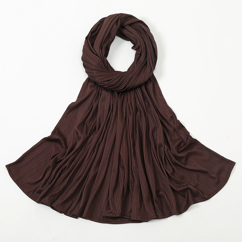 Striped Cotton Knit Scarf for Women
