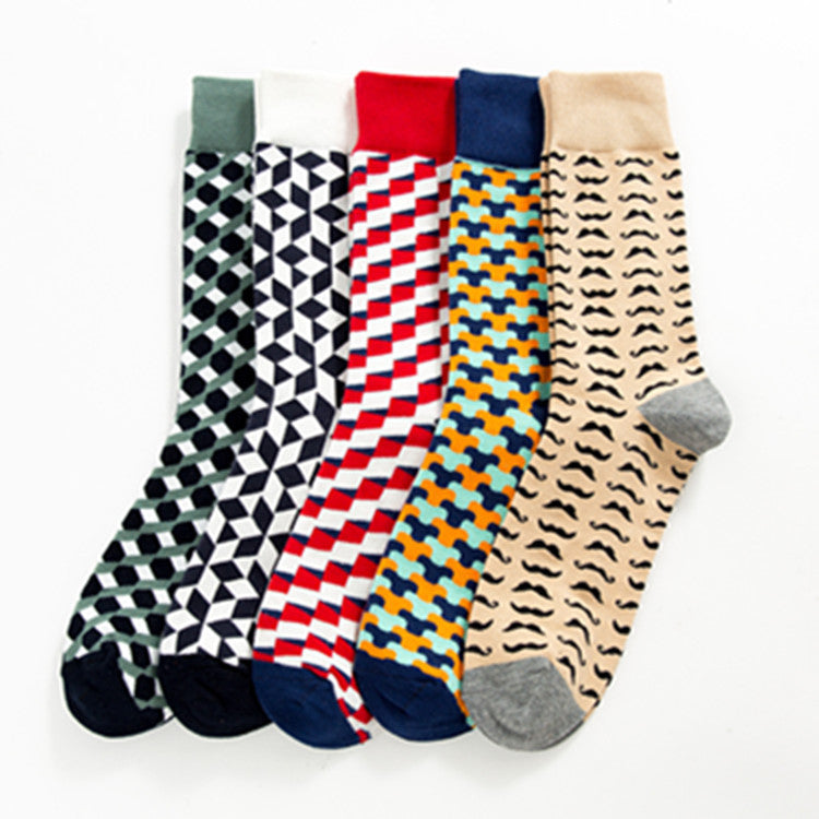 Chaussettes mi-mollet décontractées en coton pour hommes