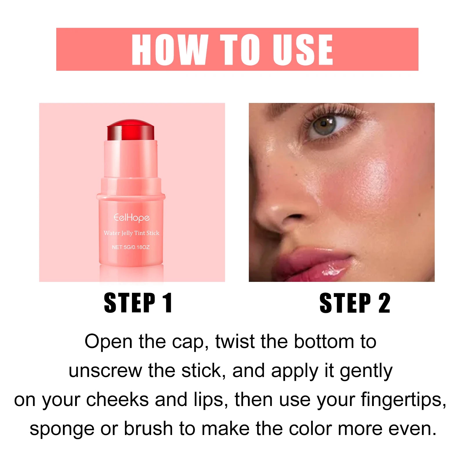 EELHOPE Jelly Tint Lip & Blush Stick