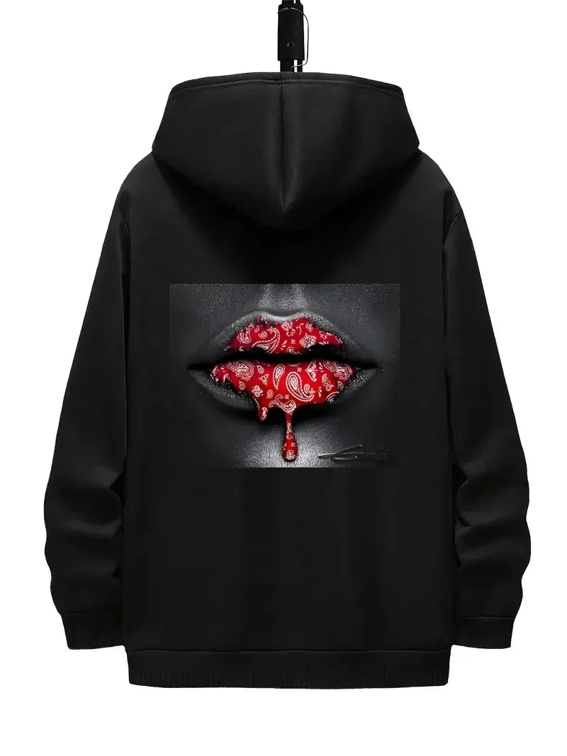 Hochwertiger bedruckter Baumwoll-Hoodie für Herren