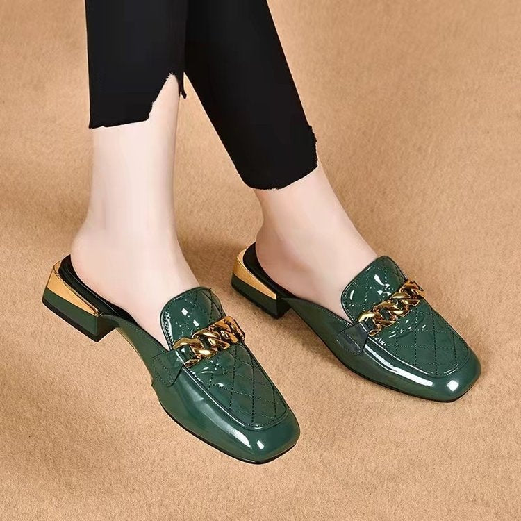 Mid Heel Toe Box Summer Slippers