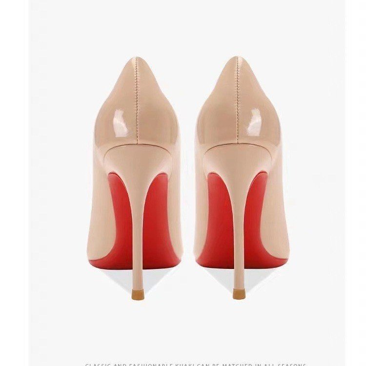Women's Pointed Low-cut Patent Leather High Heels