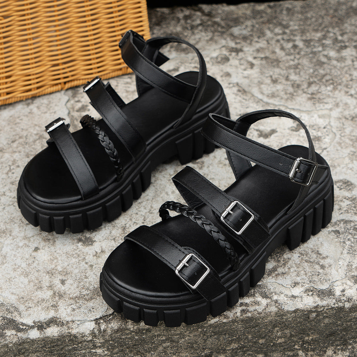 Sponge Cake Open-Toe Sandals