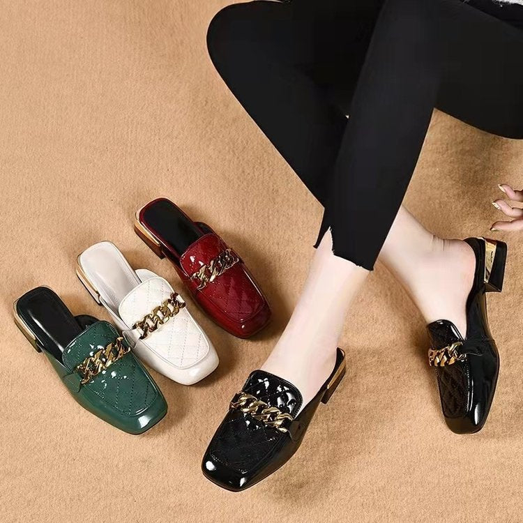 Mid Heel Toe Box Summer Slippers