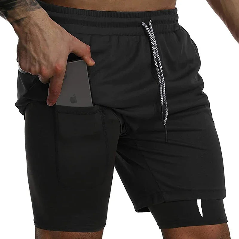 Cross Graphic 2-in-1 Workout-Laufshorts für Herren