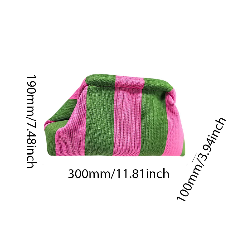 Colorblock Crochet Summer Clutch Bag