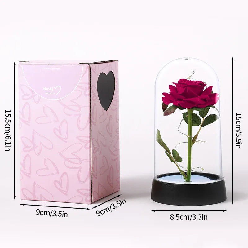 Eternal Rose in Glass with LED Light