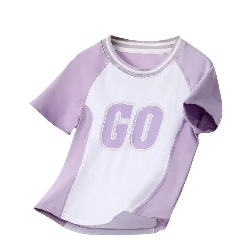 Sport-Trainings-T-Shirt mit Rundhalsausschnitt für Kinder