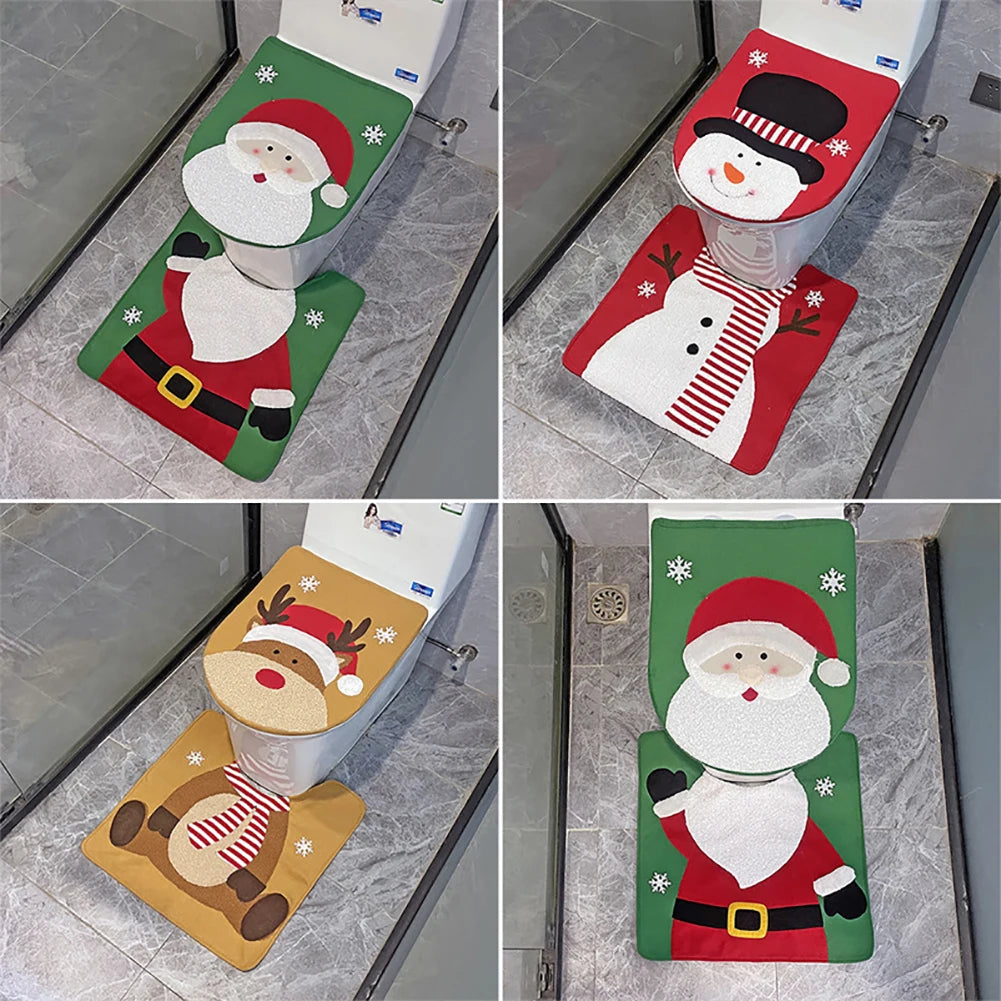 Christmas Deer Toilet Cover Set