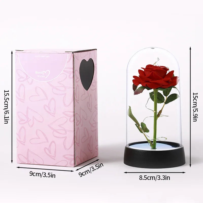 Eternal Rose in Glass with LED Light