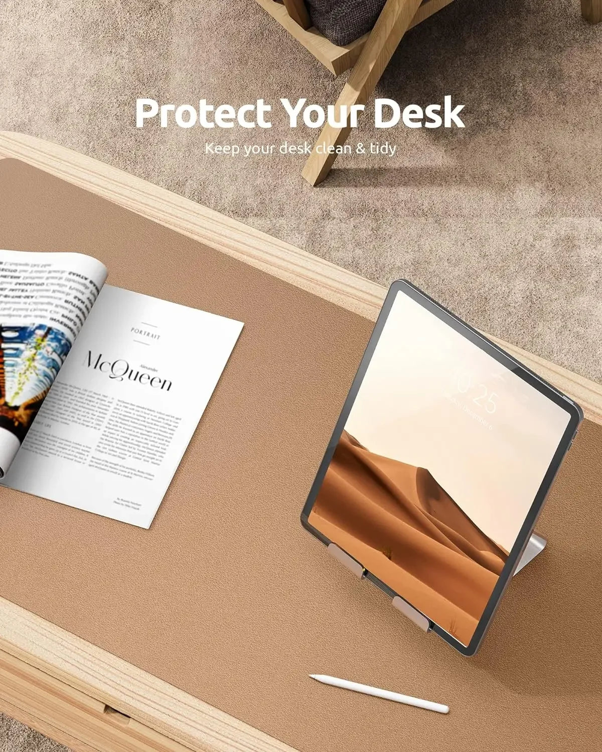 FTVAE Leather Large Desk Mat Protector
