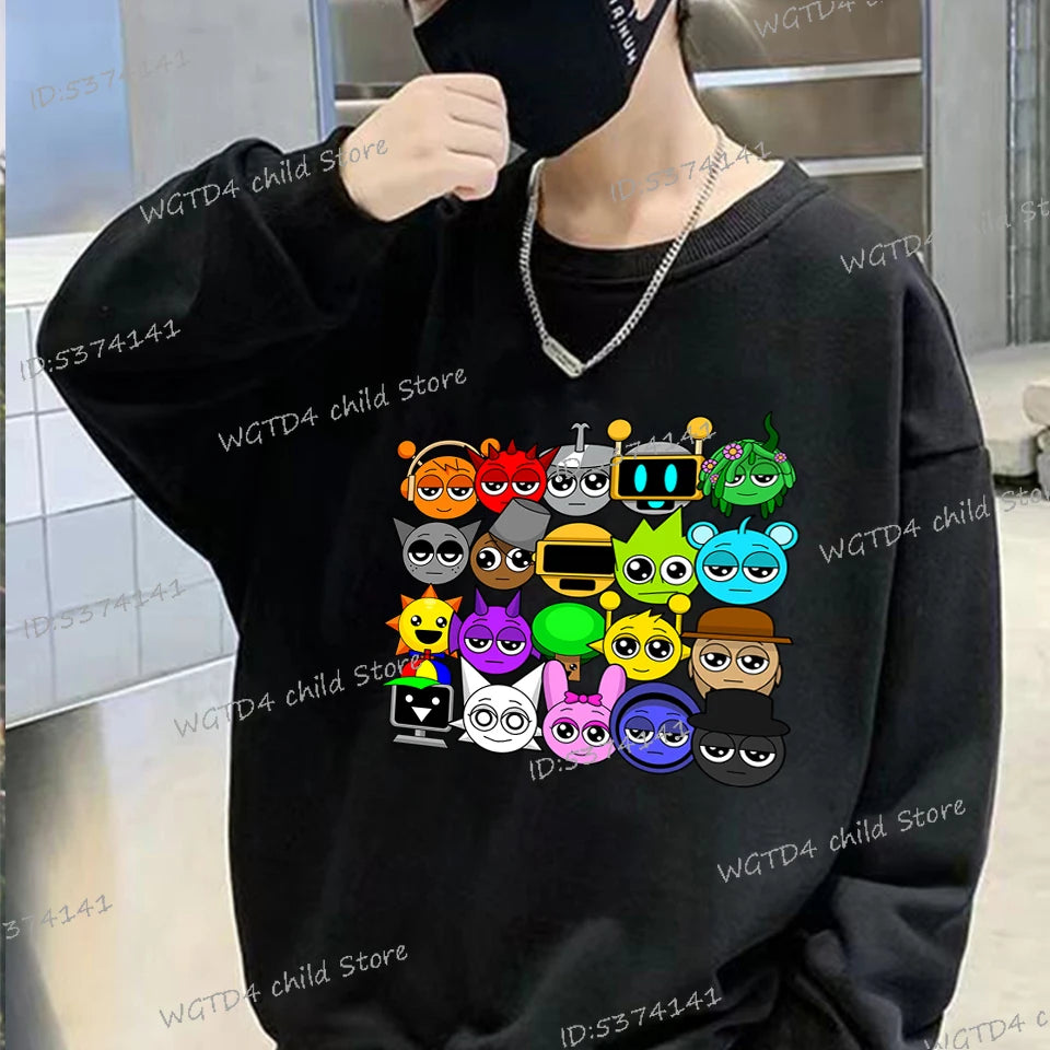 Sprunki Incredibox Kinder-Sweatshirt mit Cartoon-Motiv 