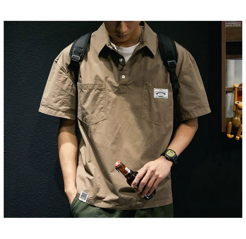 Koreanisch-amerikanisches Casual Herren-Taschenhemd